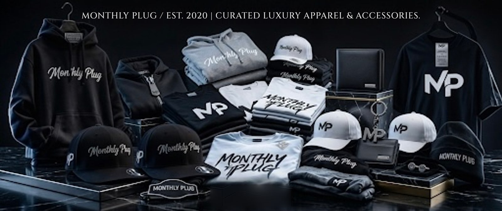 Monthly Plug apparel: hoodies, tees and hats